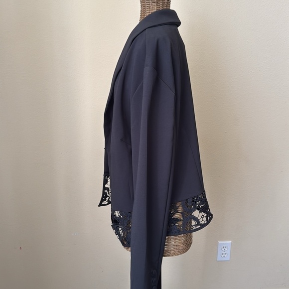 NWT New York & Co Soho Jeans Black Blazer with Jacket with Lace Detail XL - Picture 3 of 9